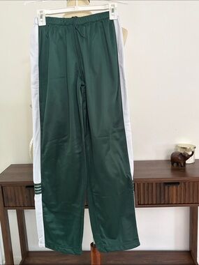NWOT Green Jogger Sweatpants with White Side Stripes